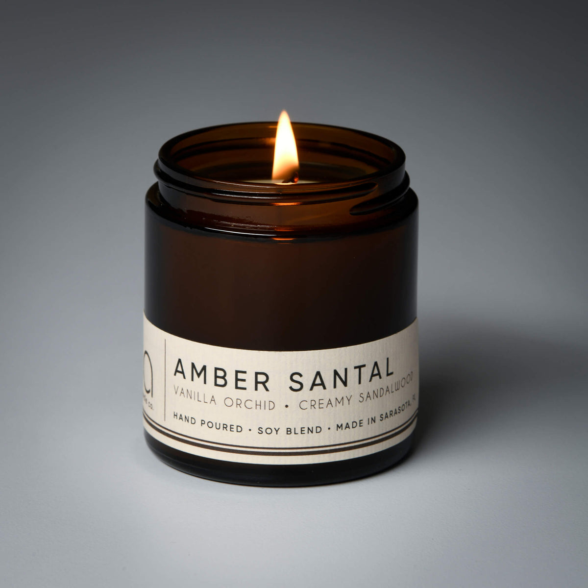 Amber Santal Soy Blend Candle — Sweet Amber, Creamy Sandalwood & Vanilla Orchid