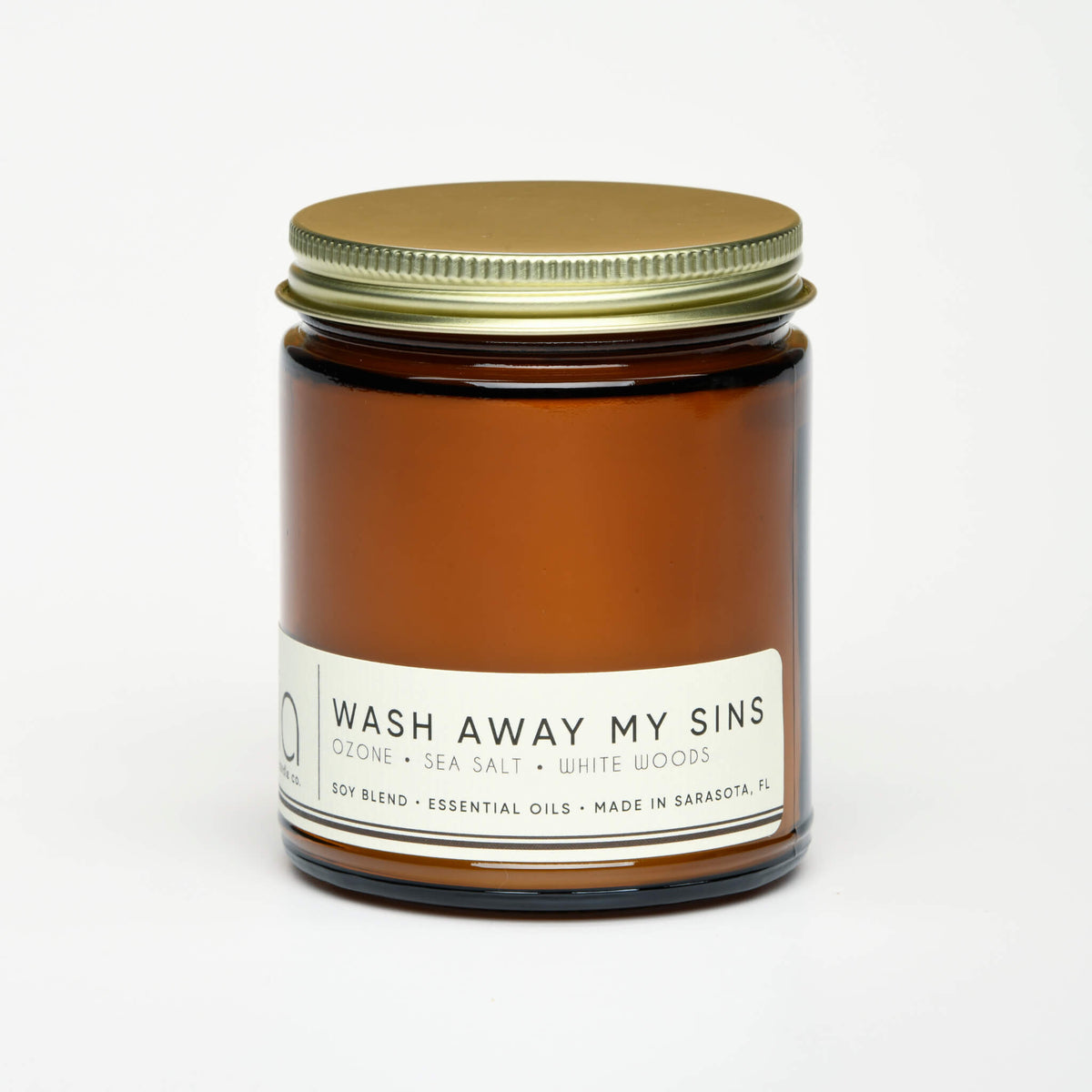 Wash Away My Sins Soy Blend Candle — Sea Salt, Water Lily & White Woods